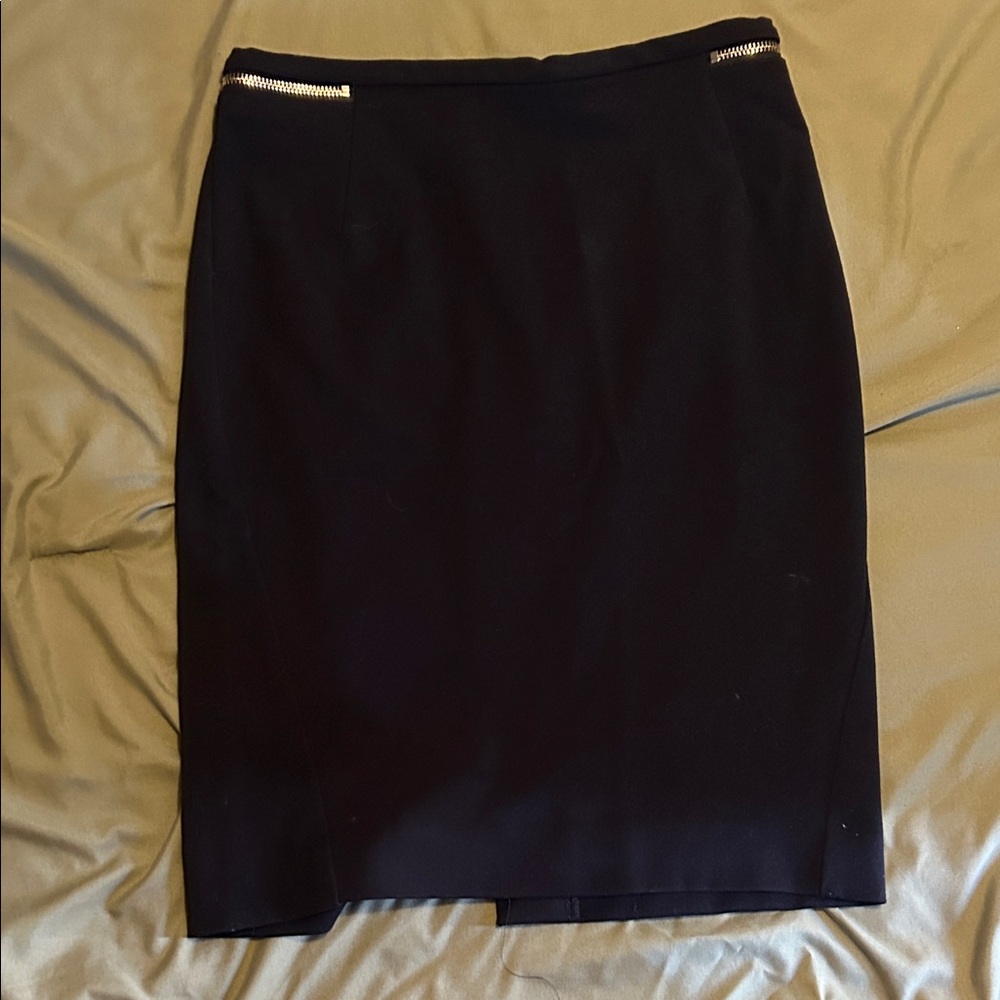 H&M Elegant Black Pencil Skirt with Silver Accents